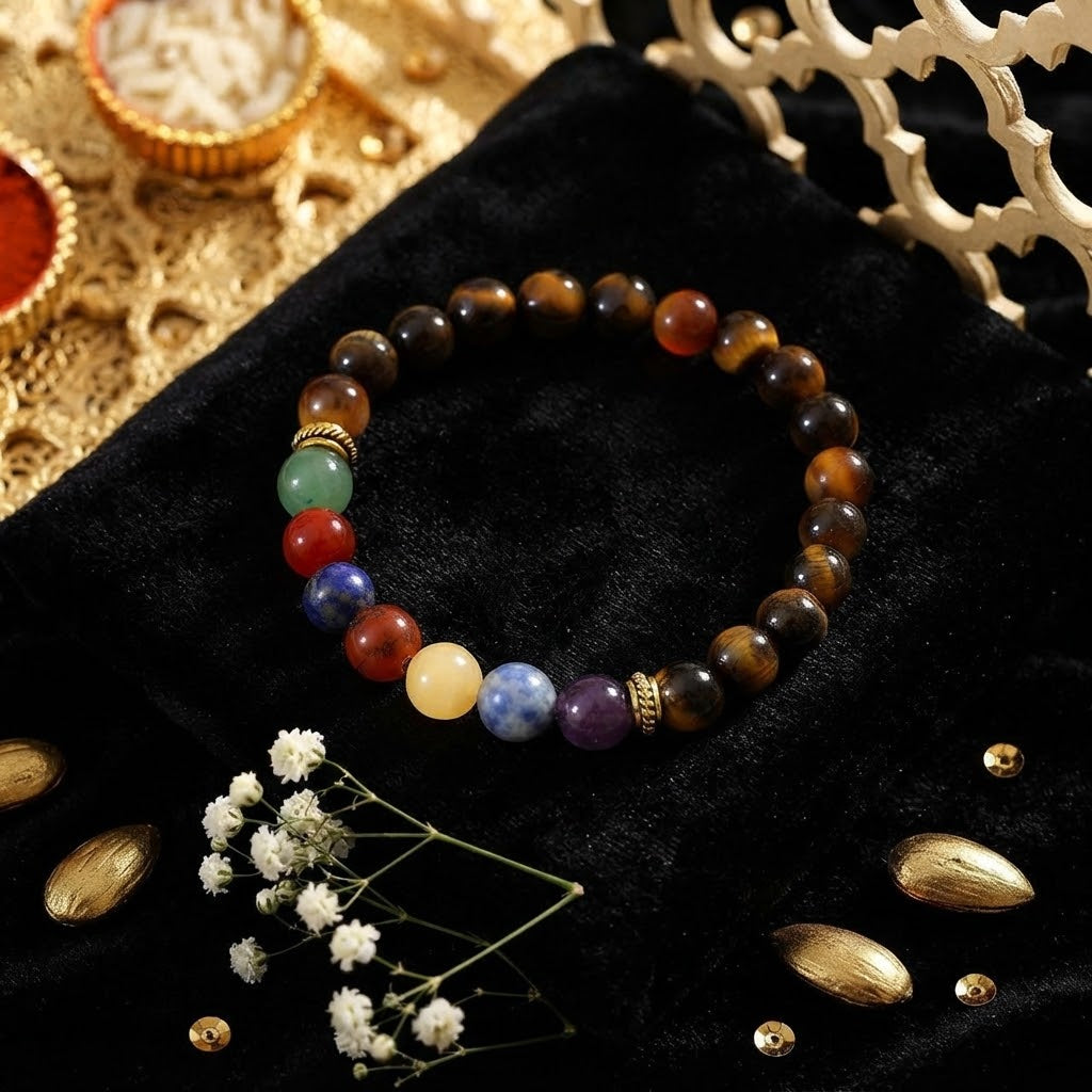 Tiger Stone Protection Rakhi with Sweets Combo
