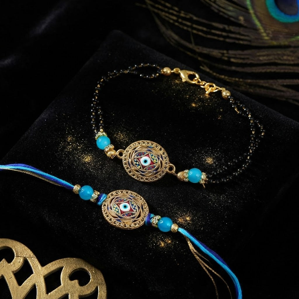 Togetherness Rakhi Set For Bhaiya, Bhabhi & Kids With Dry Fruit & Nuts