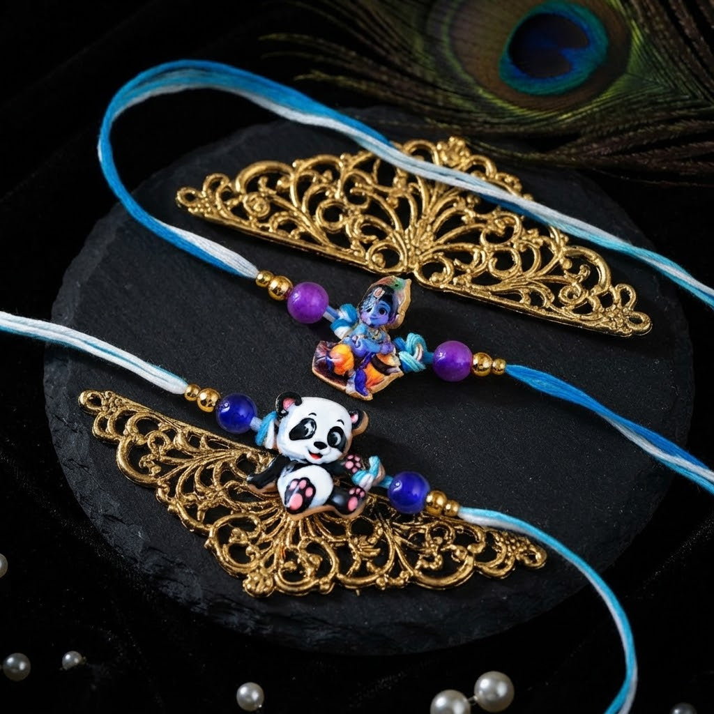 Togetherness Rakhi Set For Bhaiya, Bhabhi & Kids With Dry Fruit & Nuts