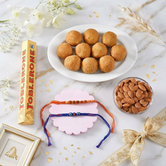 Hand Crafted Rudraksha Heritage Rakhi Hamper