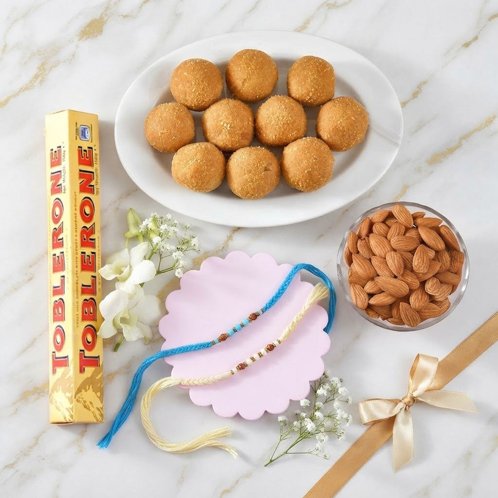Handcrafted Rakhi Duo Celebration Hamper