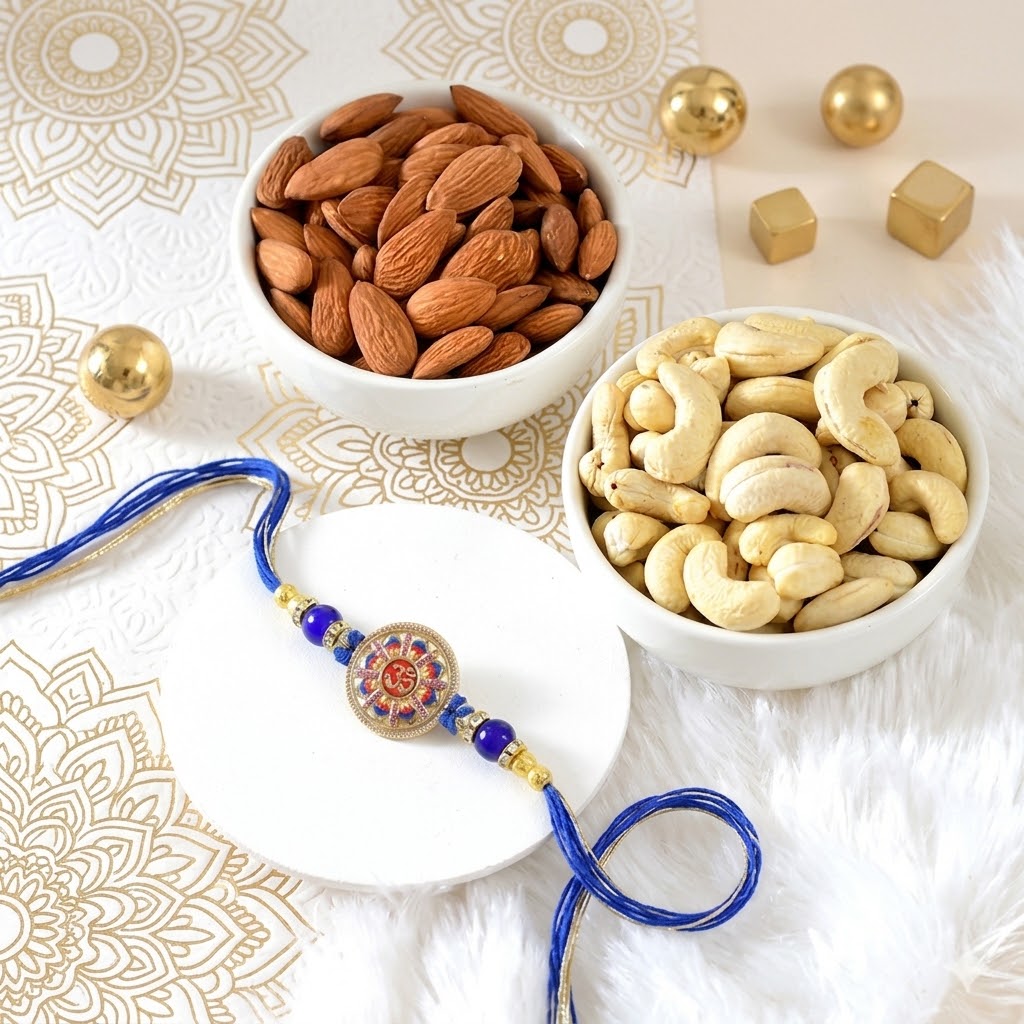 Sacred Om Vinayak Ganesha Rakhi with Assorted Nuts