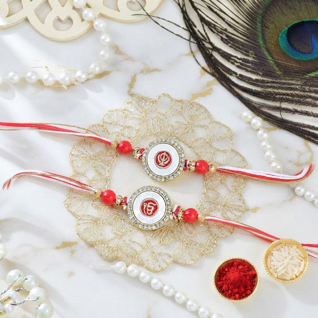 Punjabi Royale Twin Rakhi With Almonds & Cashews