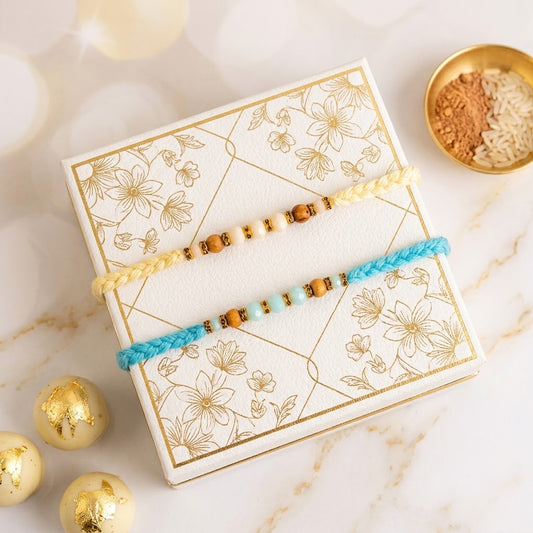 Handcrafted Bead Rakhi Duo