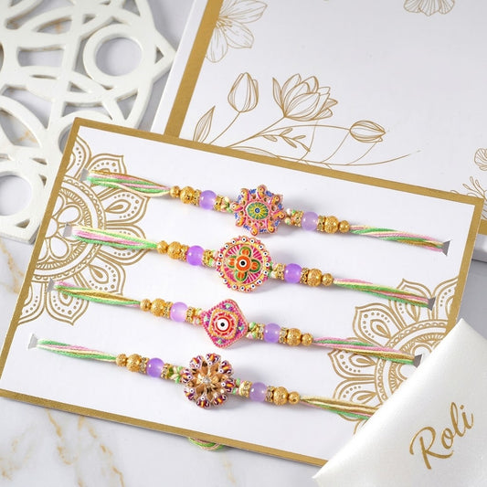 4 Piece Beautiful Festive Rakhi Set