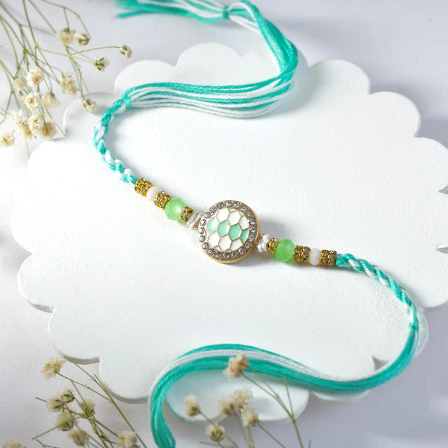 Set Of 2 Turquoise Royal Rakhi