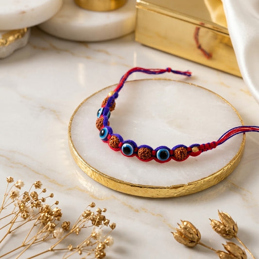 Protective Evil Eye Rudraksha Rakhi