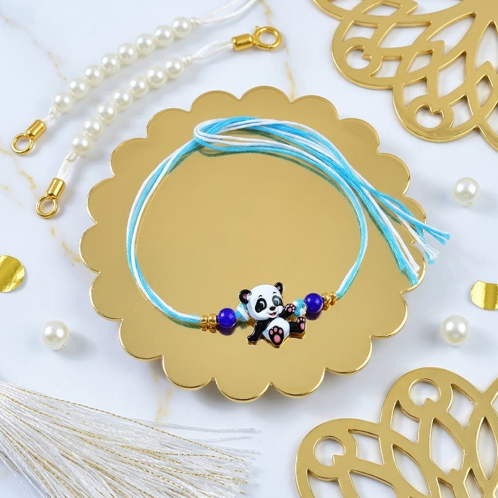 Adorable Panda Rakhi With Snickers Chocolate