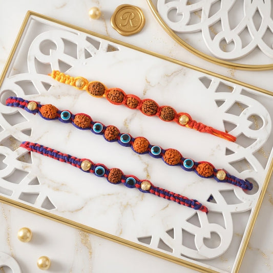 Rudraksha Heritage Rakhi Trio
