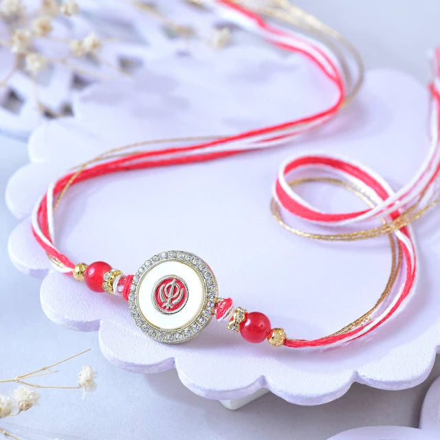 Holy Khanda Sahib Rakhi with Lindt Chocolate & Pistachio