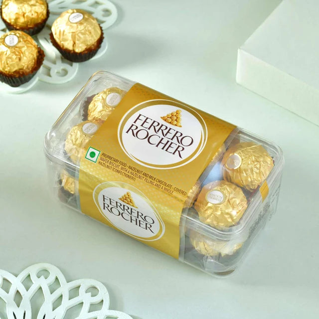 Turquoise Royale Rakhi Set With Lindt Chocolate & Ferrero Rocher