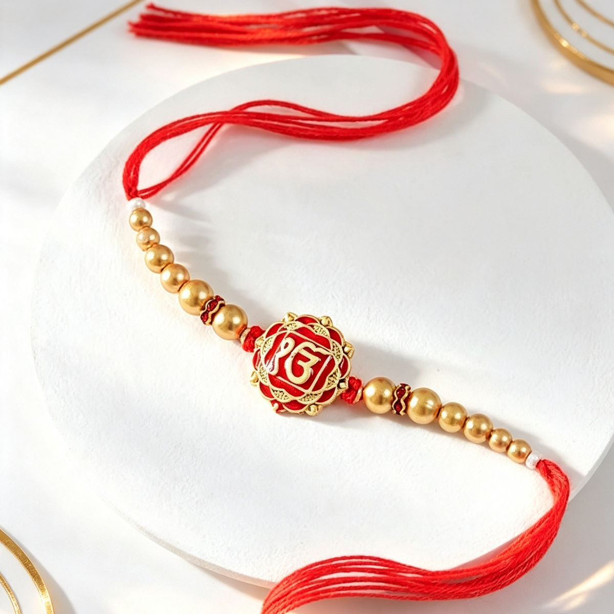 Unified Ek Onkar Rakhi with Sweet & Nut Hamper