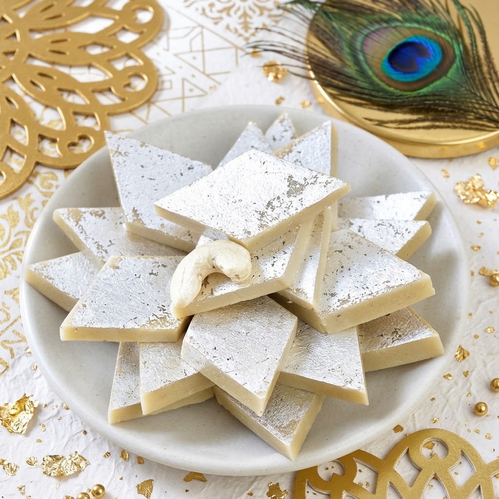4 Piece Sacred Punjabi Rakhi Collection with Kaju Katli
