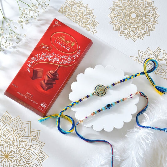 Royal Raja Rani Rakhi With Lidt Lindor Bar