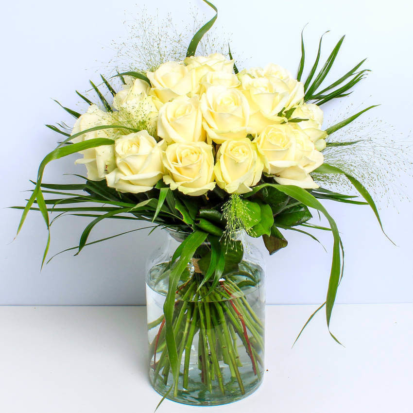 LUXURY TWO DOZEN WHITE ROSES